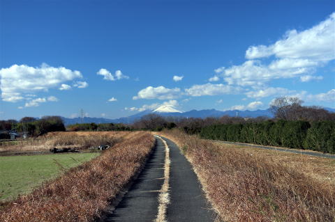 雪の浅間山を見ながらのジョギングはいいですね 上里町北部 埼玉県最北端にて 雪の浅間山 ジョギング 上里町
