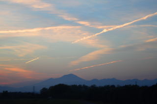 浅間山　夕焼け　上里