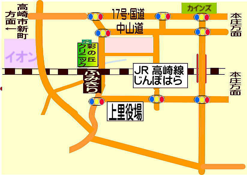 彩の丘クリニック　上里町　内科　アクセス　マップ　地図　本庄市 児玉郡医師会